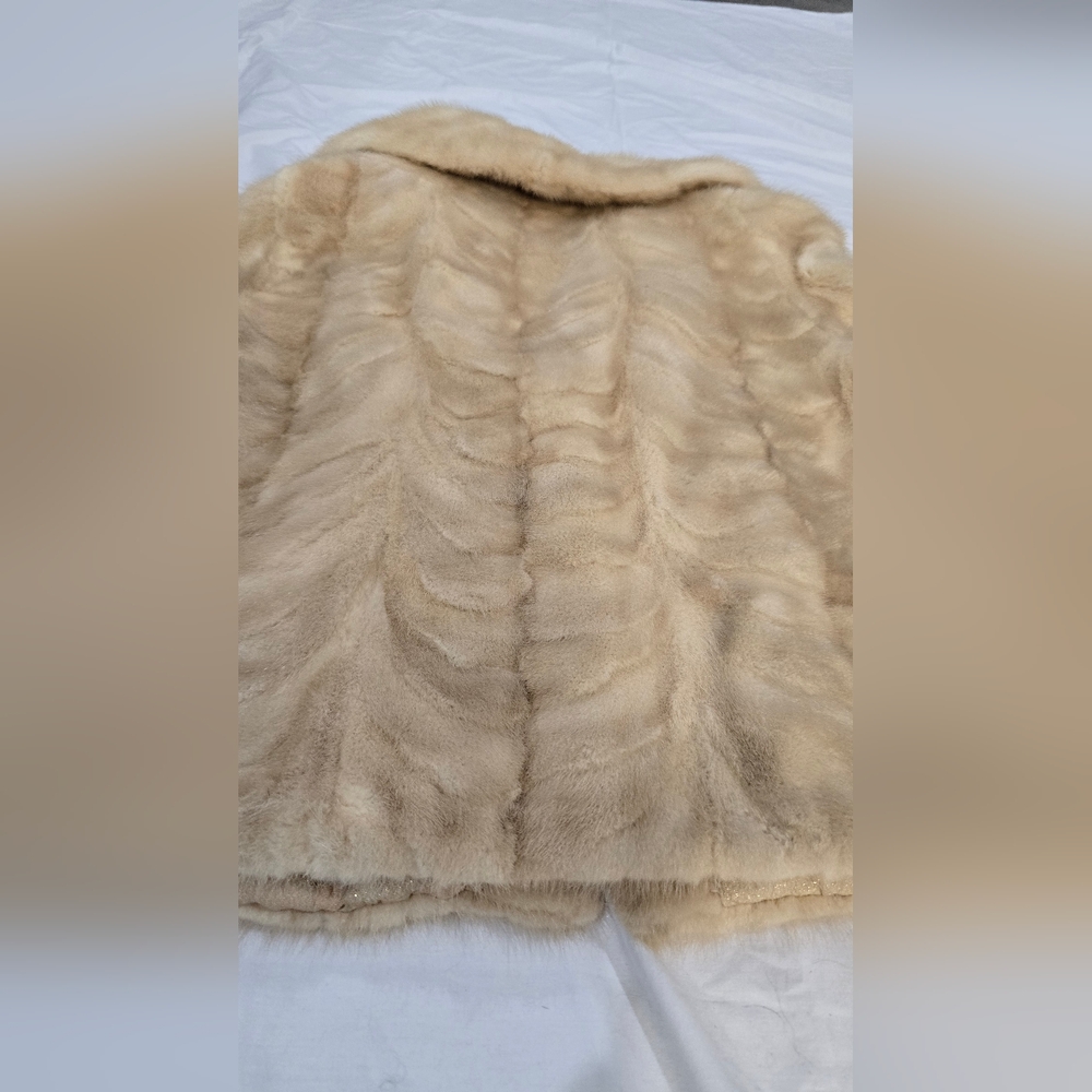 Elegant Cream Ermin Or Mink  Fur Coat # 13